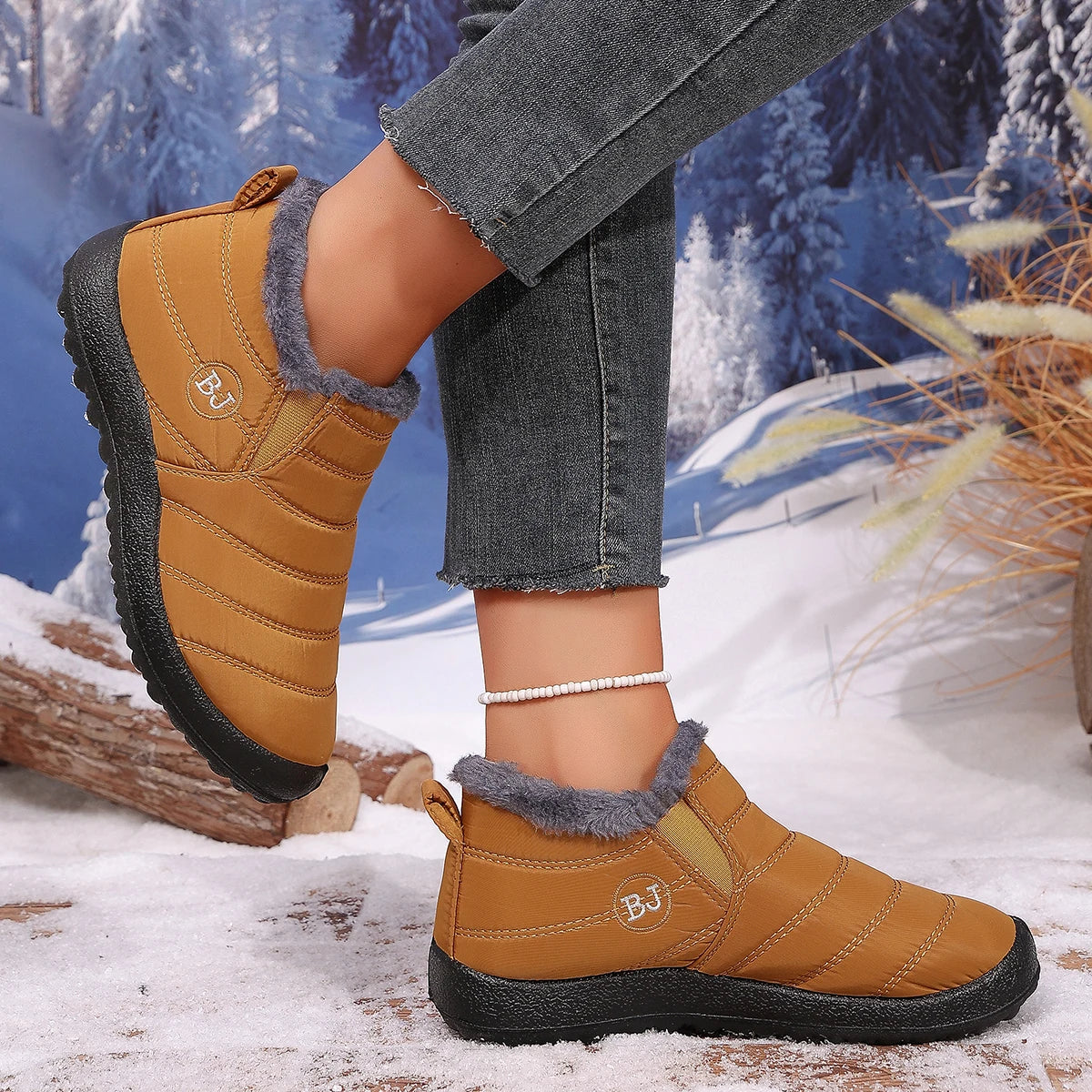 Trendy Comfort Winter Short Boots, Fashion Cold Resistant Footwear Perfect For City Shopping, Weekend Strolls