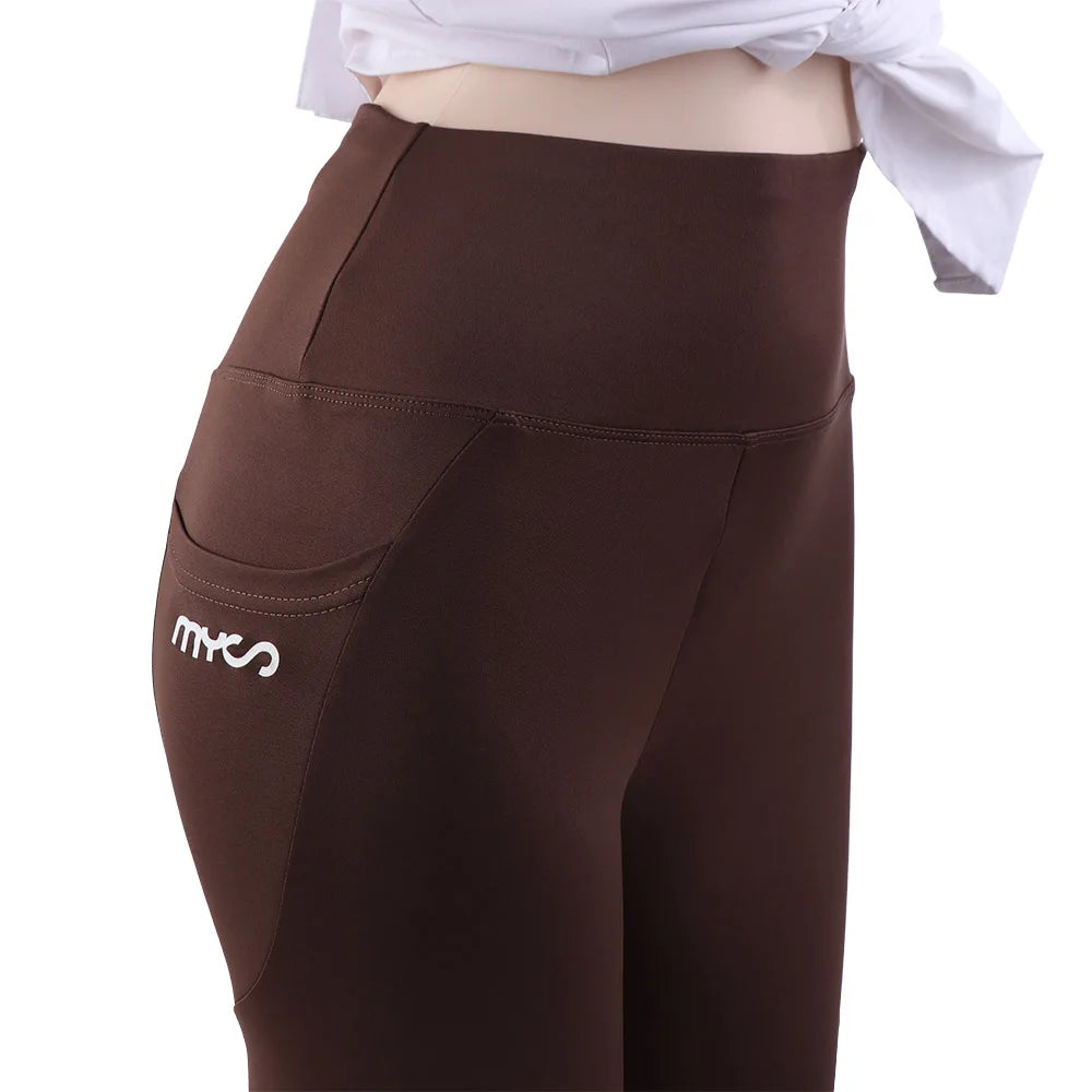 Soft High Waist Women Leggings with Pocket Seamless Tight Jogging Women's Capri Pants Slimming Elastic Shapewear Gym Fitness