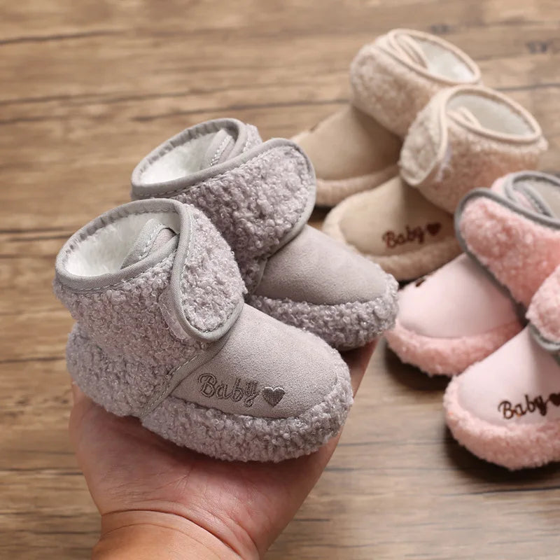 Newborn Winter Infant Shoes Baby Girl Boy Bow Knot Baby Boots Casual Sneakers Non-slip Soft Soled Walking Shoes Age for 0-18M
