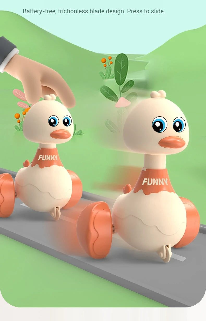 Baby Toy Cartoon Swing Duck Toy Press Vehicles Glide Animal Inertia Pull Back Cars Early Educational crawling Toy Toddlers Gifts