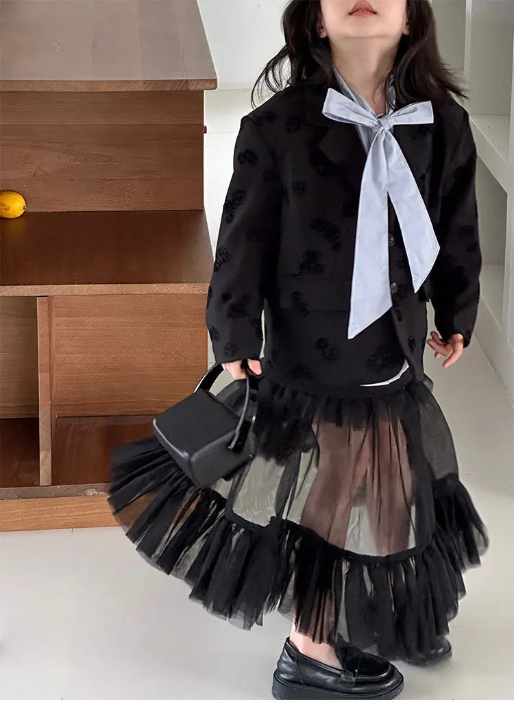 Girls Shirt Spring Autumn Long Sleeve Casual Daily Blouse for Kids Fashion Design Striped Flower Teen School Child Tops Clothes