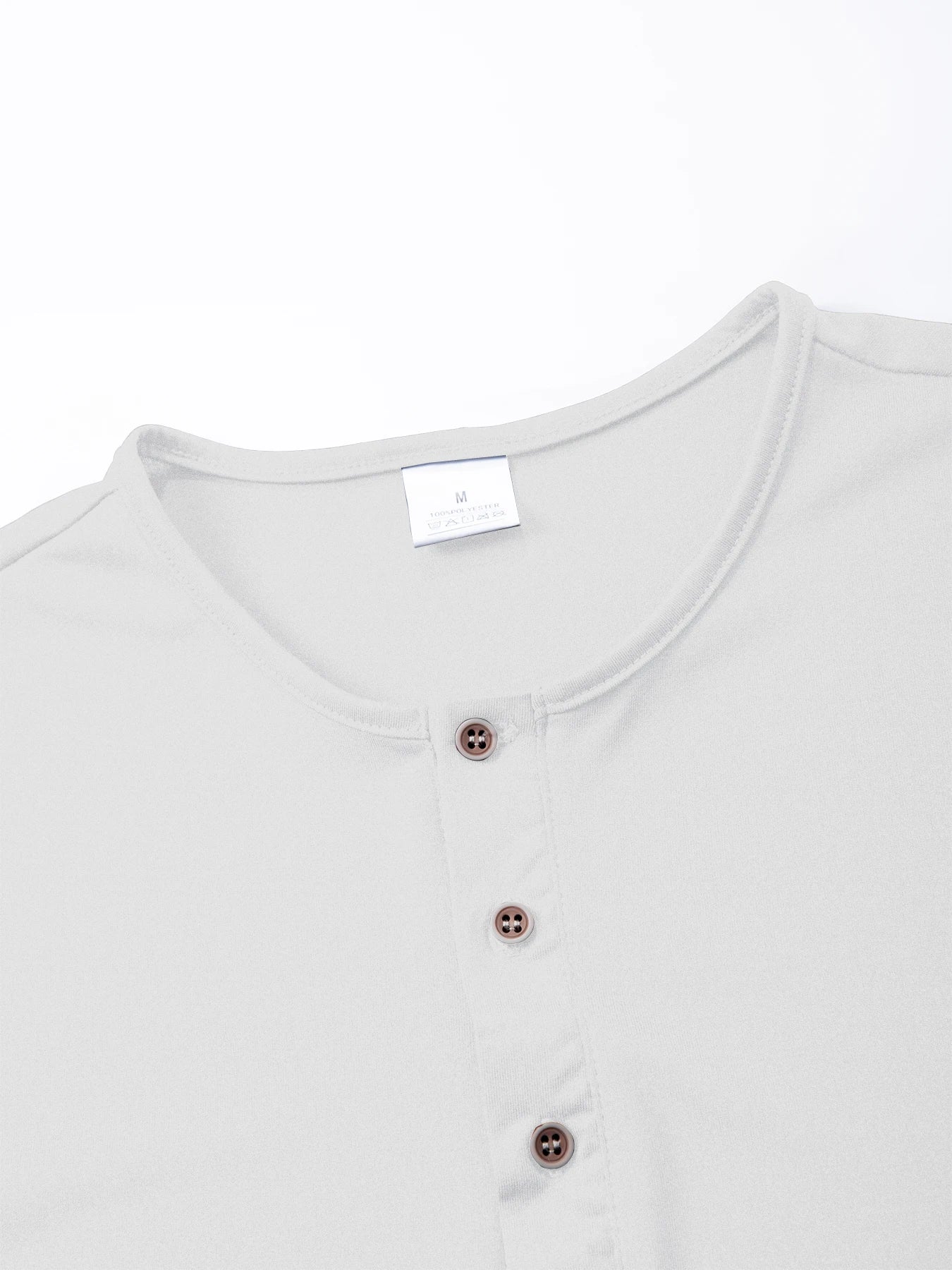 Men's Cooling Henley T-Shirt Slim Fit Short Sleeve Quick Dry Comfy Moisture Wicking Solid Color Button Shirt for Street Style