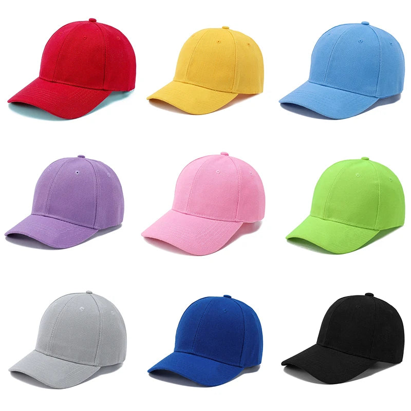 Summer Children Peaked Caps Students Kids Baseball Cap Boy Girl Solid Color Cotton Adjustable Hats Snapback Hip-Hop Sun Hat