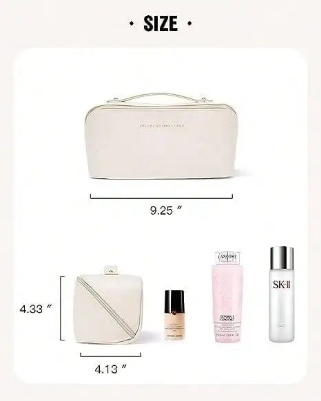 Large Travel Cosmetic Bag for Women Leather Makeup Organizer Female Toiletry Kit Bags Make Up Case Storage Pouch Luxury Lady Box