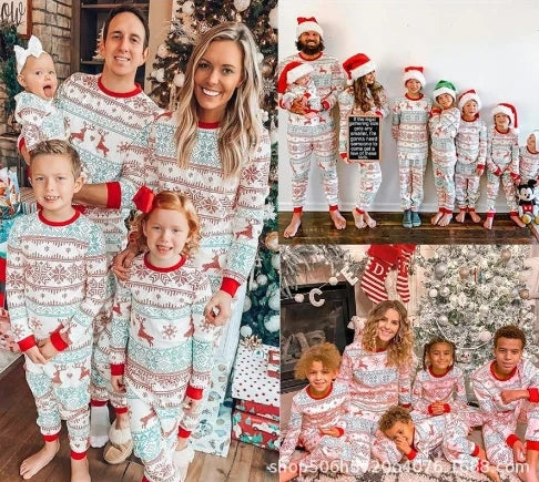 Family Christmas Matching Pajamas Set Xmas Adult Kids Mother And Daughter Father Son Sleepwear Baby Family Look Outfits