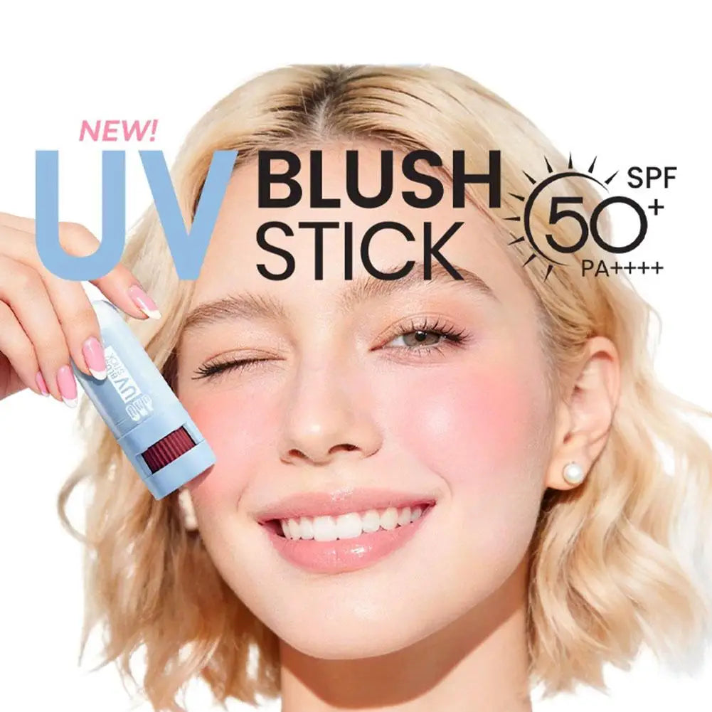 Matte Blush Stick with Natural Satin Finish Offers 5 Color Shades Moderate Coverage Long-lasting Nourishing Skin Care Makeup