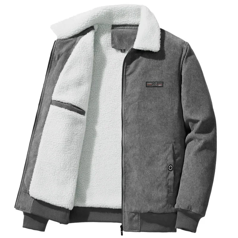 Autumn Winter New Men Jacket Fleece Thickening Corduroy Coats Men Jackets Casual Coat Men's Business Coats Mens Parka