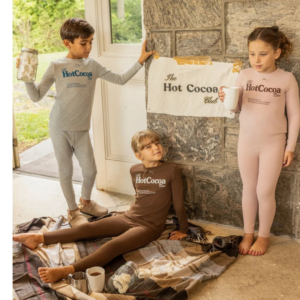 AP AW26 Cotton Cocoa Club Collction Children Girl Boy Fashion Letter Print Family Matching Clothing Kids Casual Clothes