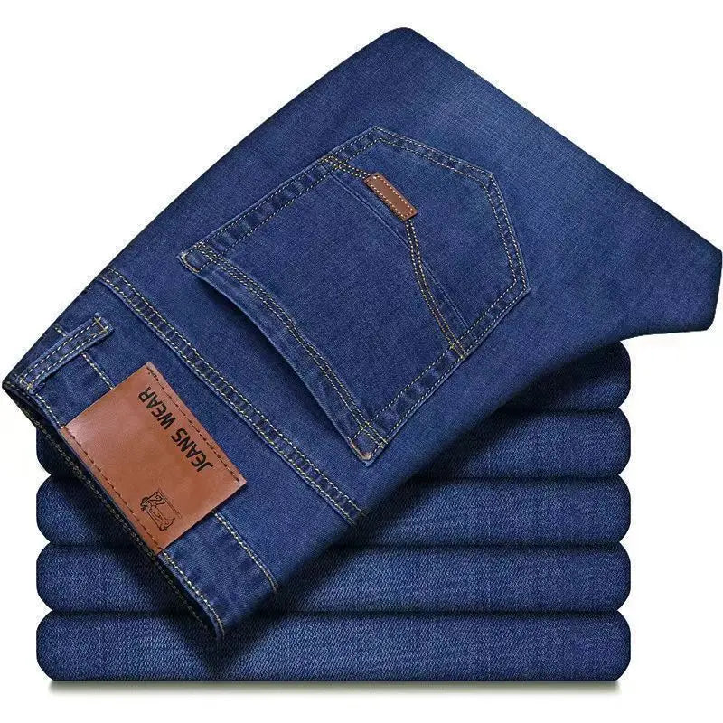 JEAN2026 Autumn/Winter New Men's Casual Pants, High-Quality Business Formal Sportswear Jeans, Straight-Leg Stretch Long Pants