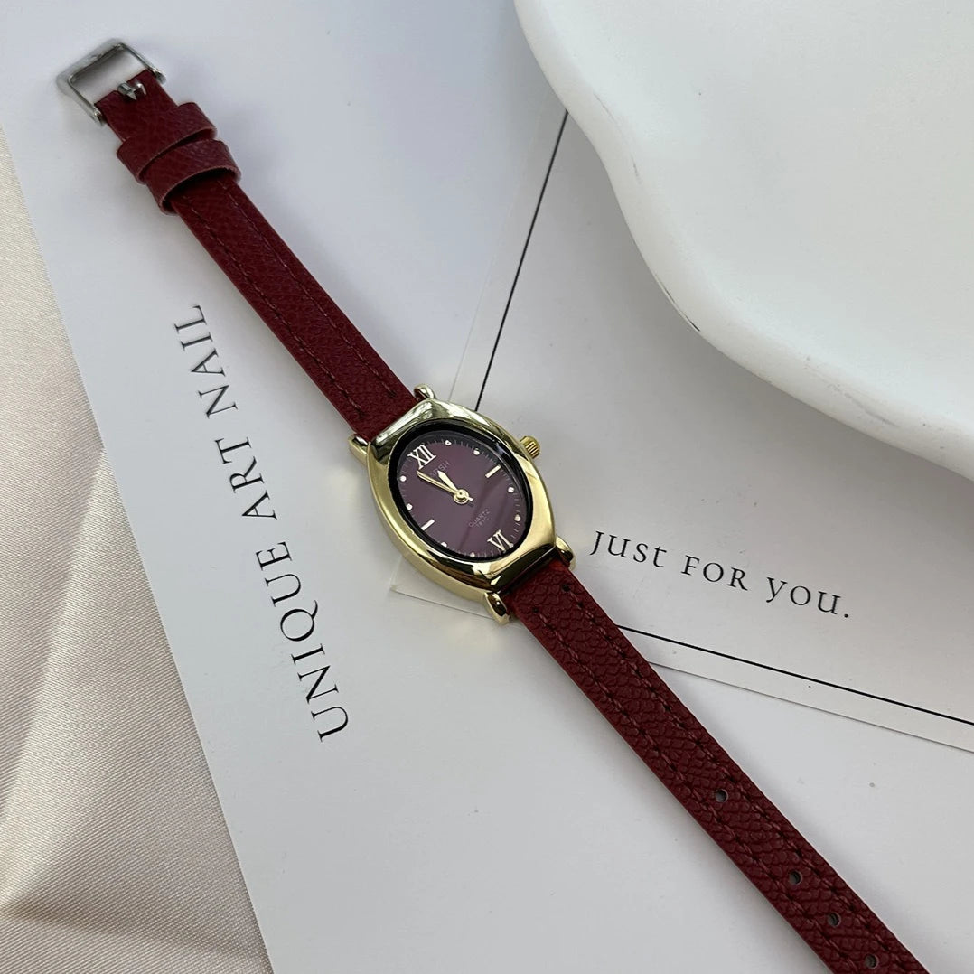Brand Watches for Women Fashion Leather Strap Quartz Wristwatches High End Retro Ladies Gift Watch Luxury Clock Dropshipping