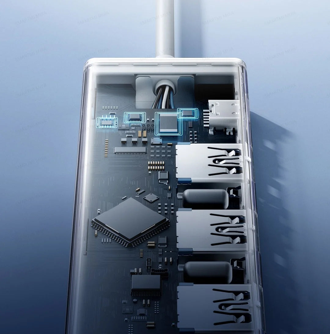 XIAOMI Four-in-one Dual-head Wire Splitter，USB Hub，4 High - Speed USB 3.0 Interface，USB Type - C And USB - A Two-in-one