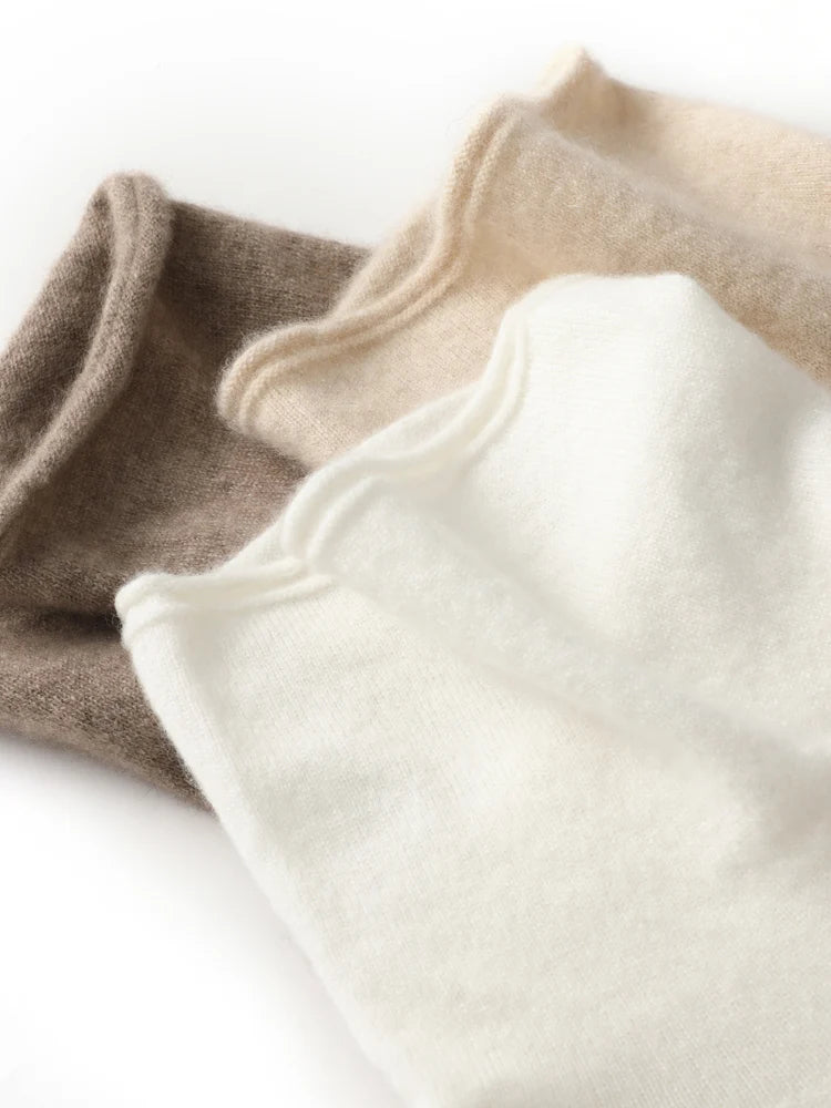 Women 100% Merino Wool Sleeveless Pullovers Turtleneck Sweater Waistcoat Wool Knitwear Spring Autumn Winter Fashion Vest Tops