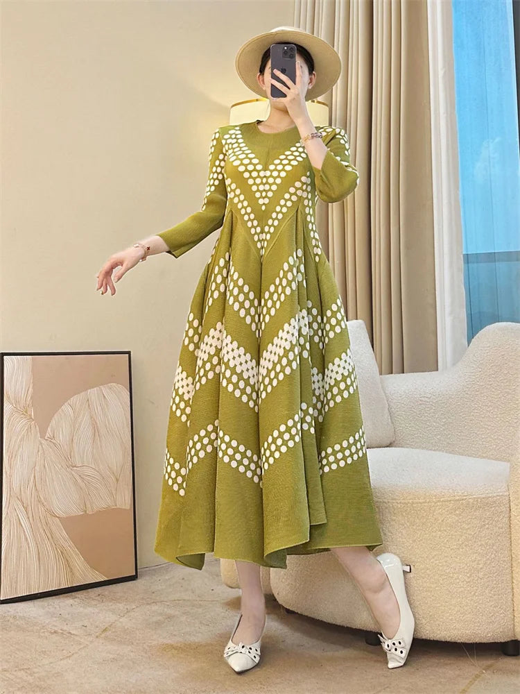 2026 Spring and Summer Loose New Fashion Elegant Dress French Literary Retro Long-sleeved Round Neck Long Dress Women's Clothing