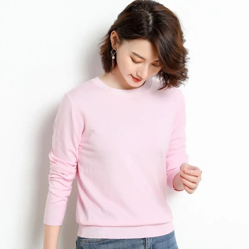 Women Sweater O-neck Autumn Winter Basic Pullover Warm Casual Pulls Jumpers Korean Fashion Spring Knitwear Bottoming Shirt 2025