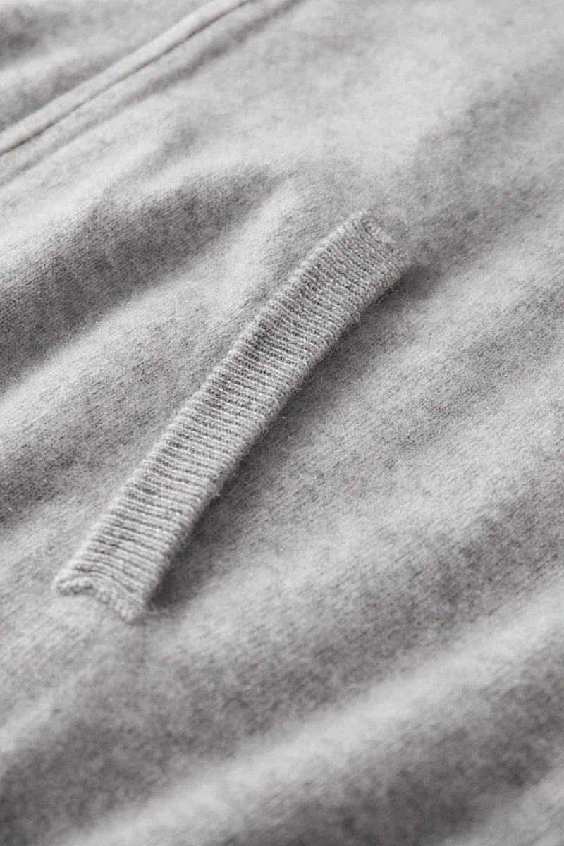 2025 New Men Knitted Plane Hooded Cardigan Cashmere Sweater Zipper Design Pocket Decoration High quality Thick Warmth Hoodie