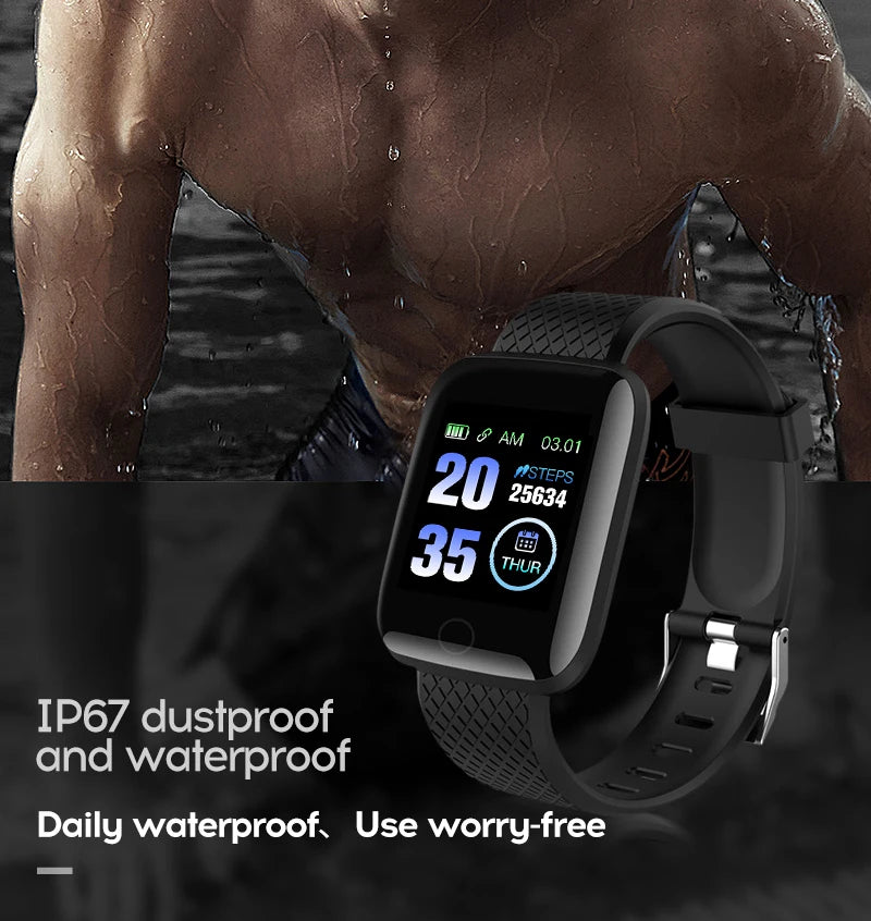 Smart Watch 116Plus D13 Sport Wristband Running Fitness Monitor Track Heart Rate Message Remind Men Smartwatch Woman Clock