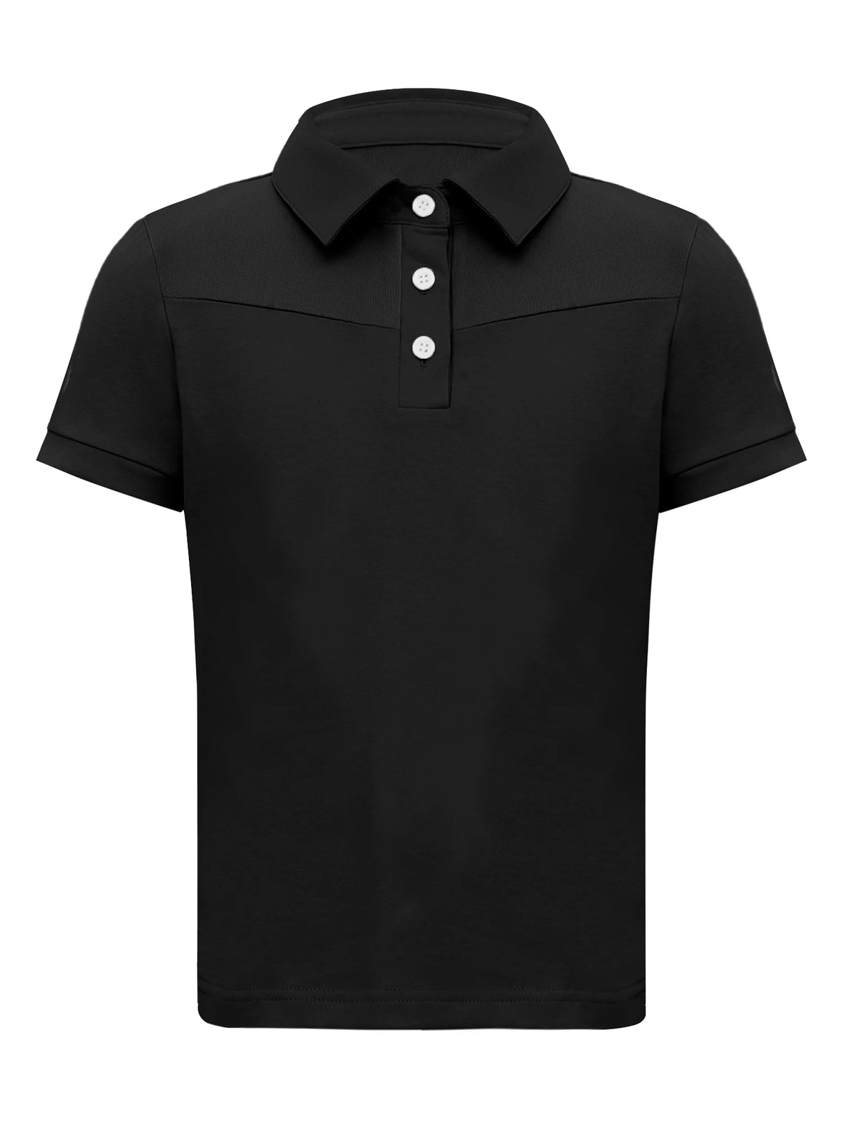 Kids Girls Horse Riding Shirts Short Sleeve Turn Down Collar Buttons T-shirt Closure Design Equestrian Costumes Sports Tops