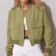 2026 Winter Women Elegant Jacket with Lapel Casual Single Breasted Pocket Long Sleeve Short Coat Street Overcoat Vintage Top