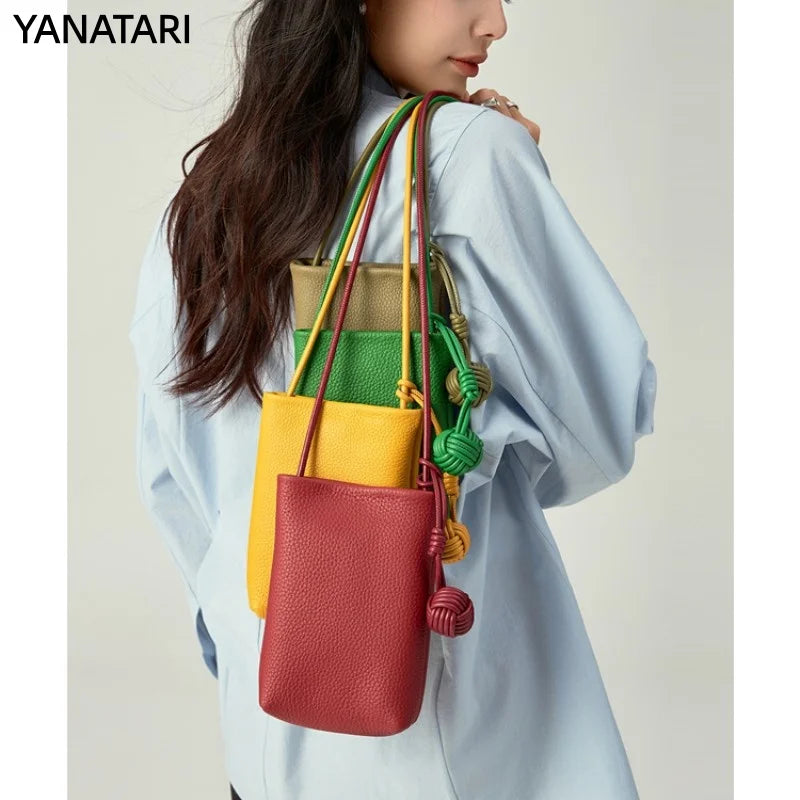 YANATARI mini Small Genuine Leather vintage Bag Crossbody Bag Luxury Hit Product Mobile Phone Shoulder Bag Women Mobile Bag
