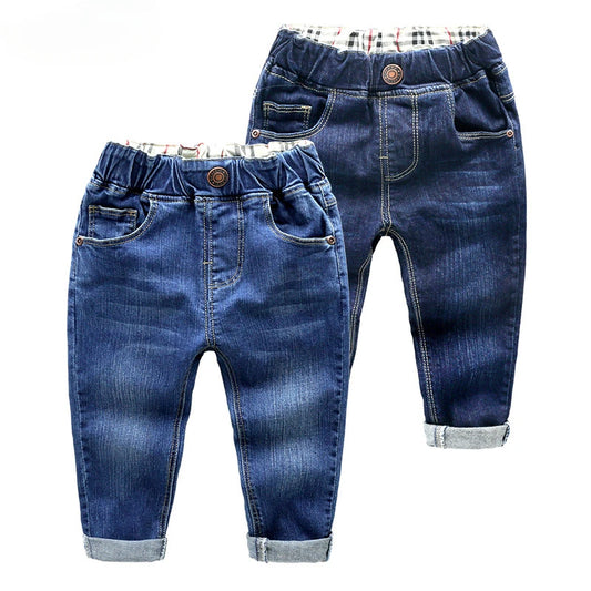 Nueva primavera y otoño pantalones vaqueros casuales pantalones de mezclilla para bebés y niños pequeños pantalones largos de mezclilla ajustados ropa inferior