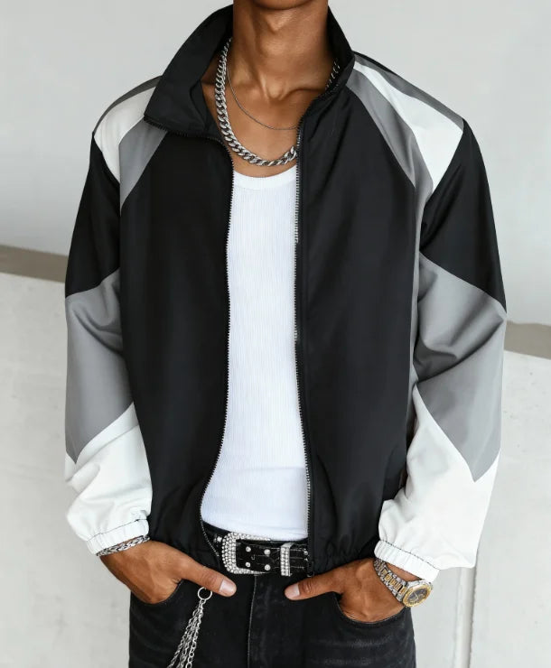Men's color-blocked jacket, lightweight, casual, travel, windproof and wear-resistant, high-quality fabric, boyfriend gift