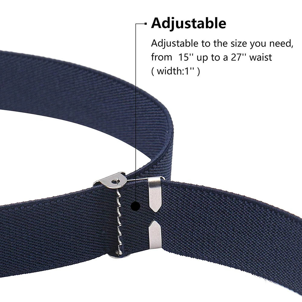 Student Kids Toddler Uniform Belts for Boys Girls Adjustable Stretch Elastic Luxury Brand Belt with Buckle for Kids Waist Belts