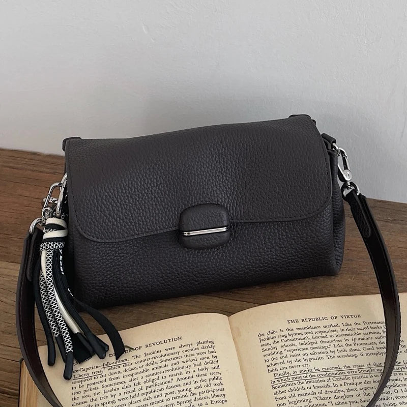 Genuine Grade Luxury Designer Women's Small Shoulder Crossbody Small Square Bags Suede Leather Female Daily Purse Underarm Bag