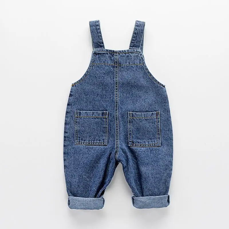 New Children Clothes Baby Girls Boys Overalls Solid Brief Style Toddler Denim Overol Jumpsuits