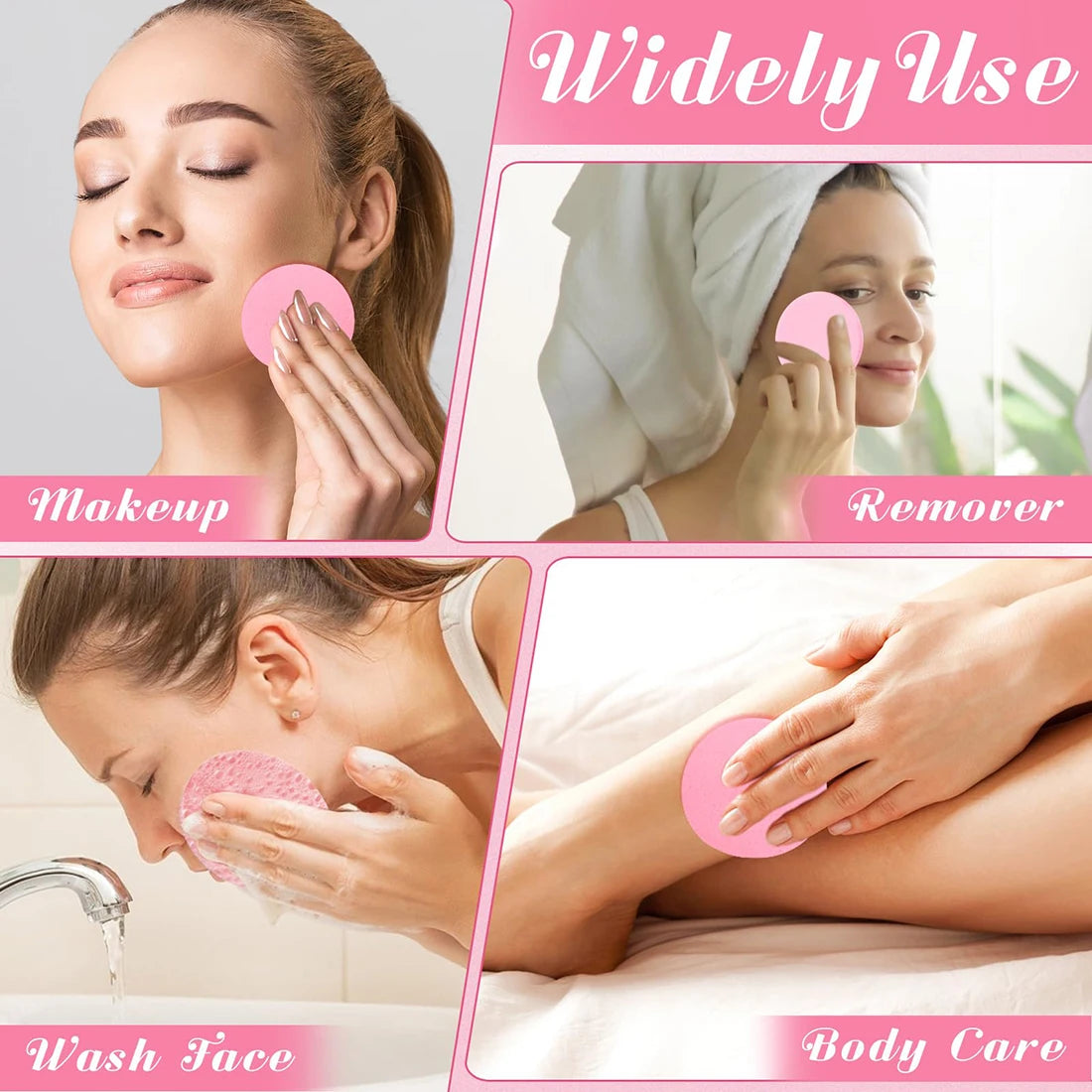 12PCS Facial Sponge Compressed, Face Cleansing Sponge Cosmetic Wet Puff Dry Wet Makeup Facial Sponge Round Wash Face Sponges