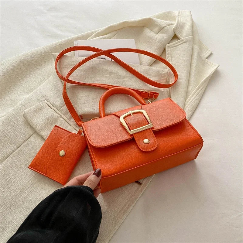 7 Color Pu Leather Ladies Brand Shoulder Bag With Coin Purse Crossbody Small Phone Bag Female Flap Messenger Bag Silver