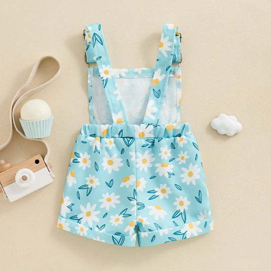 6M-5T Bebé Niña Tirante Mameluco Mono Correas Estampado De Margarita Monos Pantalones Cortos Infantil Niño Verano Otoño Ropa