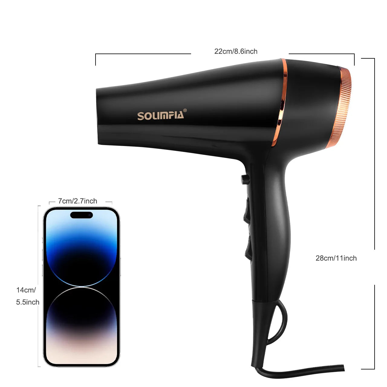 6-Level Professional Hair Dryer Salon Industrial Grade Quick Drying High Temperature Hair Styling Tool Barbecue for Home
