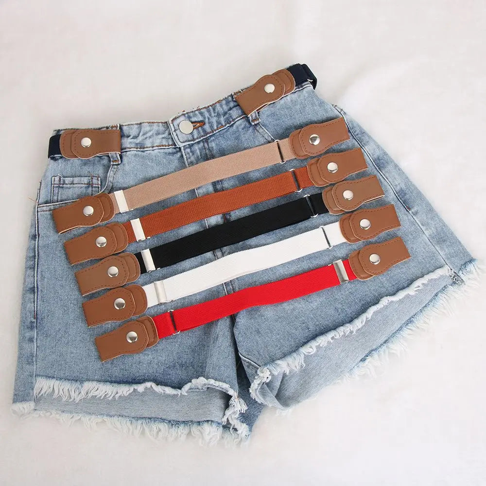Fashion Stretch Boys and Girls Stretch Canvas Kids belts Waist Belt Buckle-Free Belt