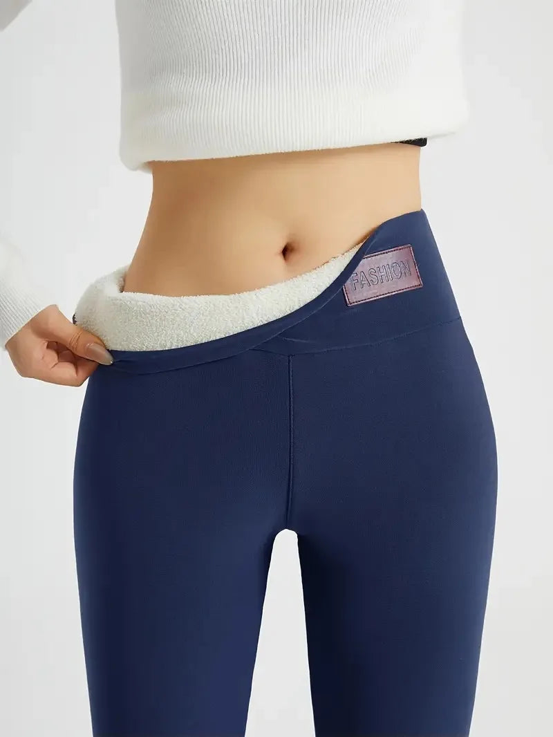 Fashionable Women's Warm High Waisted Leggings For Autumn and Winter Elastic and Comfortable Flattering Fit Durable Fabric