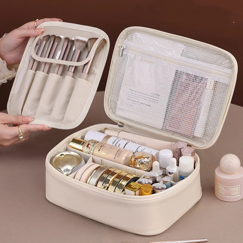 Makeup Bag Women's Cosmetic Bag Double Layer Large Capacity Portable Storage Bag Travel Organizer Waterproof Toiletry Bag