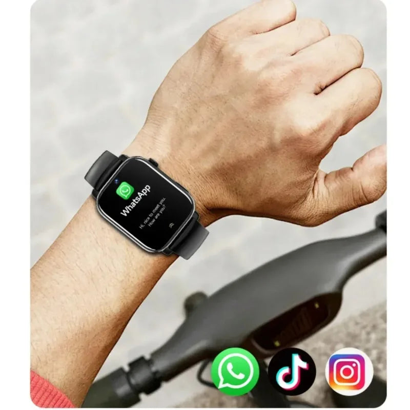 New Smart Watch with Full Touch HD Display, Built-in GPS & WiFi, Support SIM Card, Life Waterproof