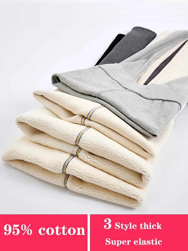 Women's Leggings Winter Lamb Cashmere Warm Pants with Fleece Female Legging Slim Tights Cotton Velvet Thermal Leggings for Women