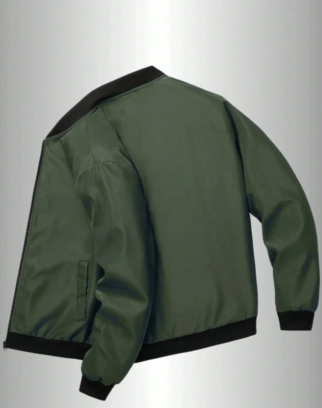 2024 Spring and Autumn New Baseball Collar Short Loose Solid Color Jacket Men's Business Casual Thin Coat Trend