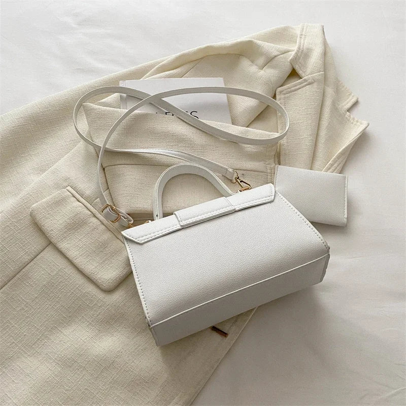 7 Color Pu Leather Ladies Brand Shoulder Bag With Coin Purse Crossbody Small Phone Bag Female Flap Messenger Bag Silver