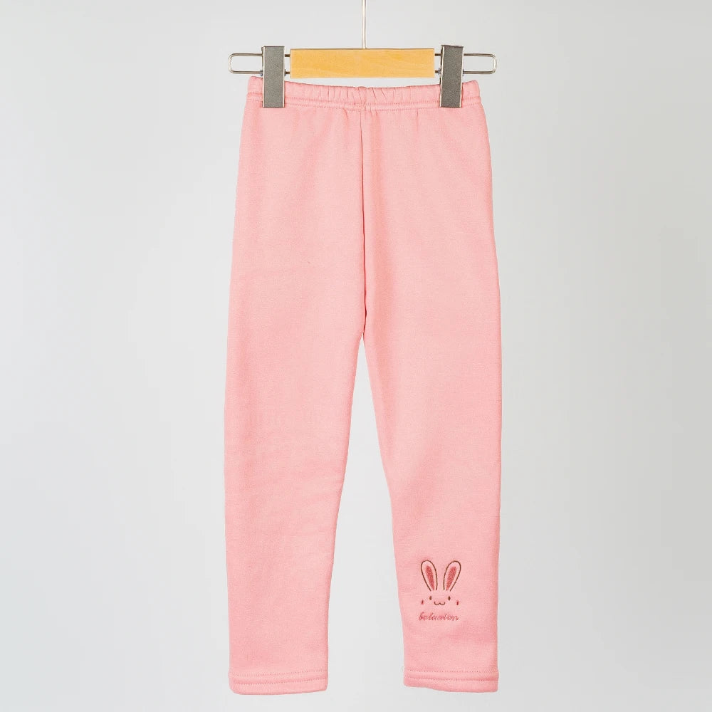 Girls Winter Fleece-lined Leggings Thermal Tights for Outdoor Wear Thickened Warm Pants Multi-Color Cute Patterns