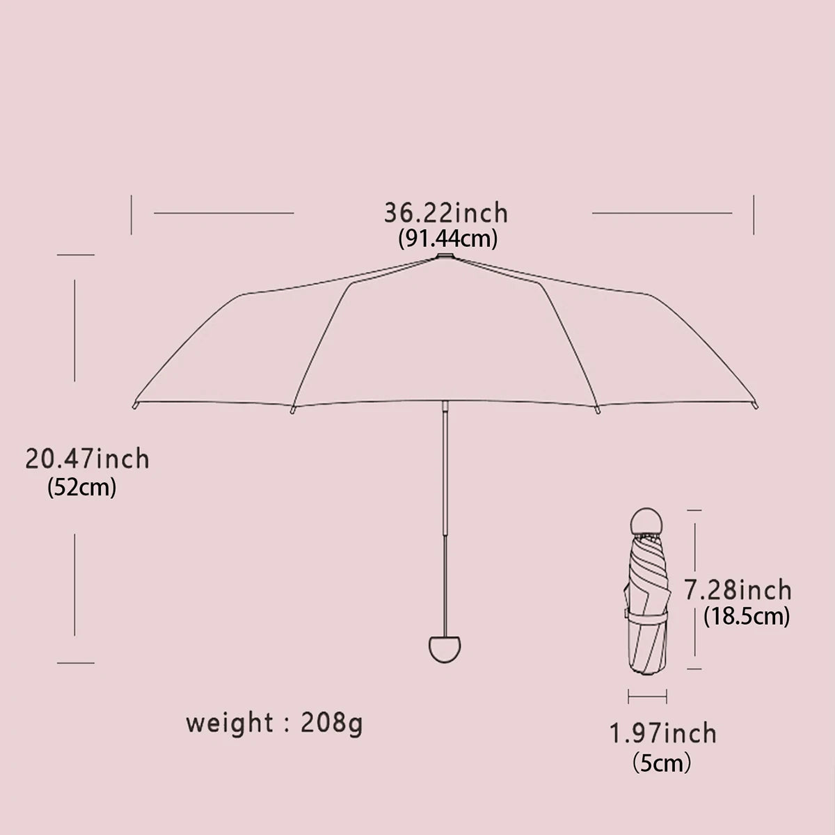 Ultralight And Compact Portable Capsule Umbrella UV Protection Umbrella Mini Five-fold Umbrella