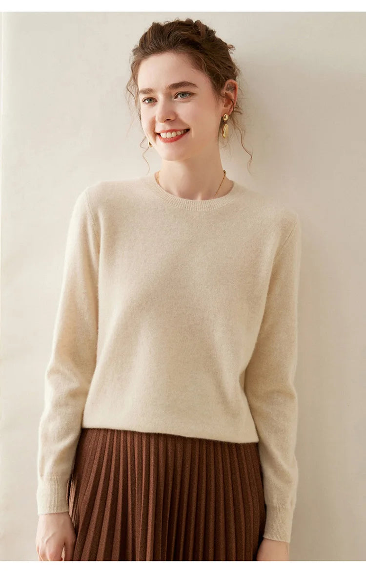 WinvyNee Cashmere Women Sweater Long Sleeve O neck Merino Wool Jumper Solid Knitwear Casual Pullover Tops Jumper Autumn A1054001