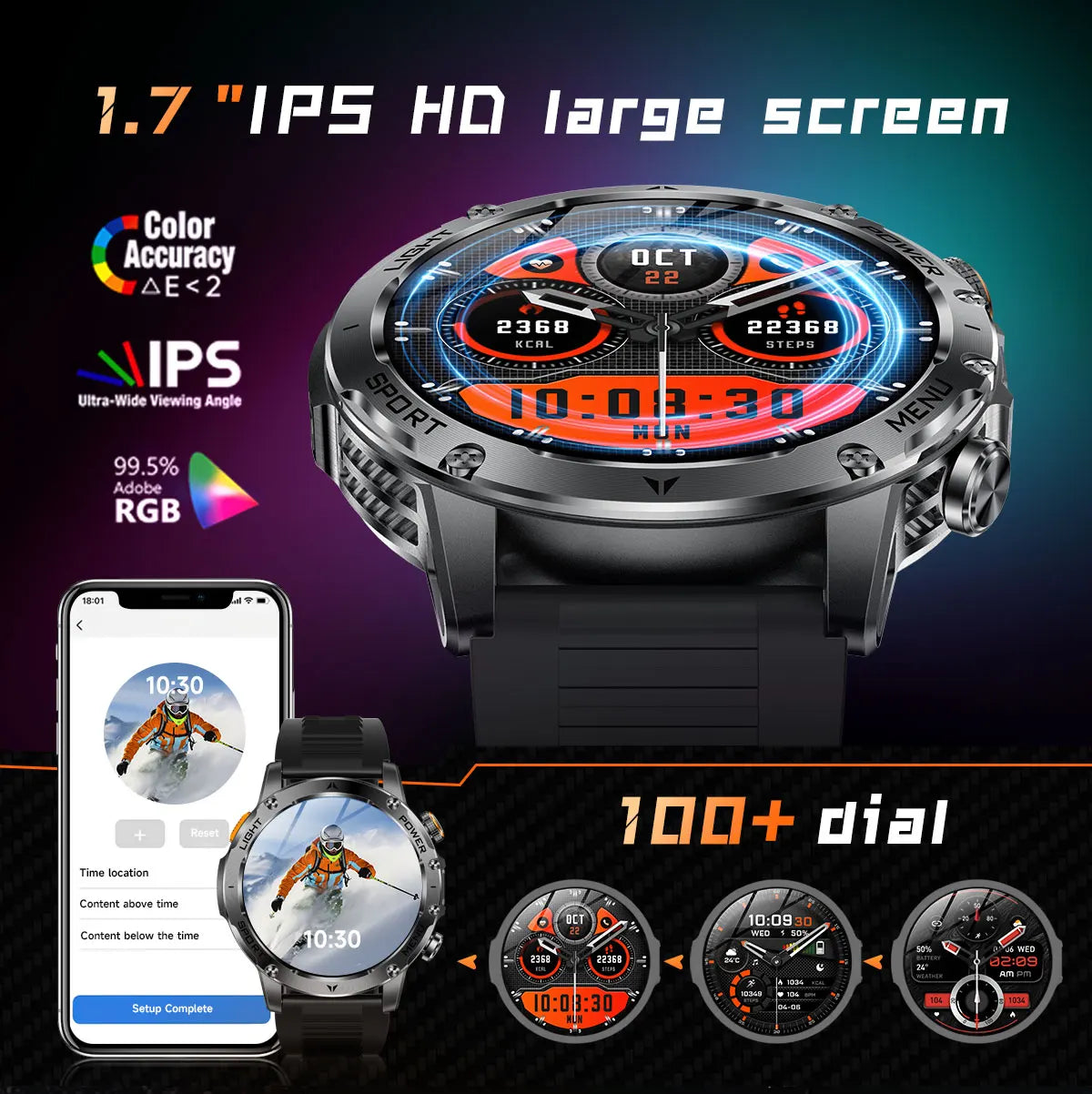 New Smart Watch For Men 1000Mah Battery Fitness Tracking Sport Waterproof Clock Smart Bracelet Men Military High-end custom dial