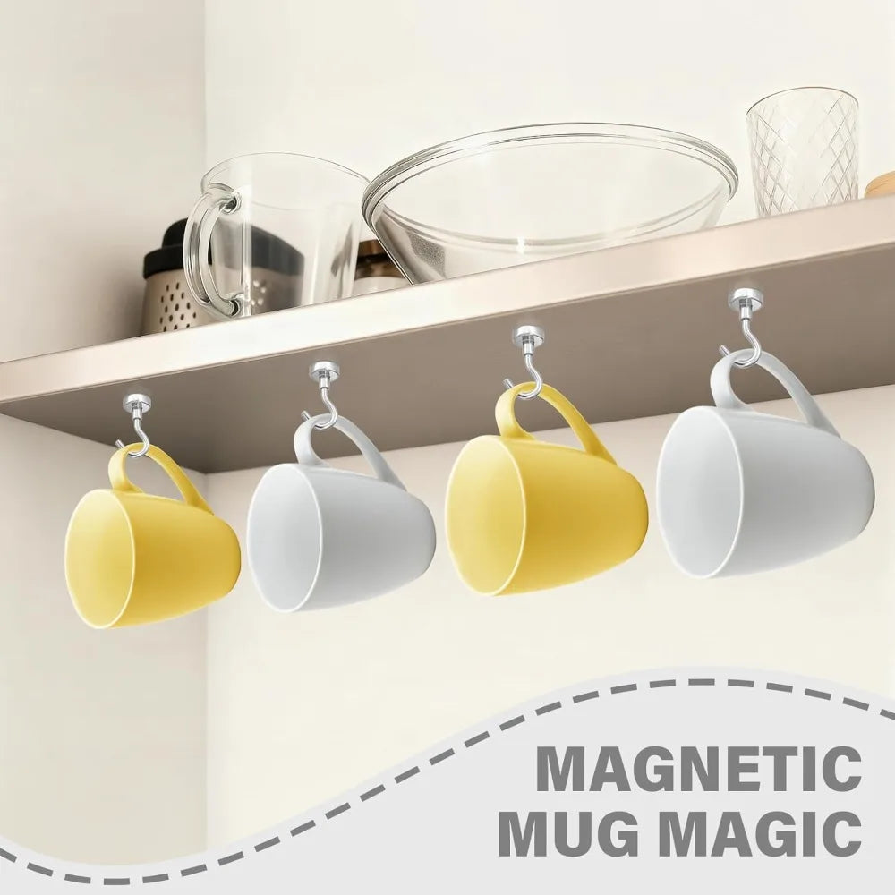 8 Pack Magnetic Hooks Heavy Duty 30 LB Neodymium Magnets for Cruise Cabin Kitchen Office Towel Curtain Fridge Hanging