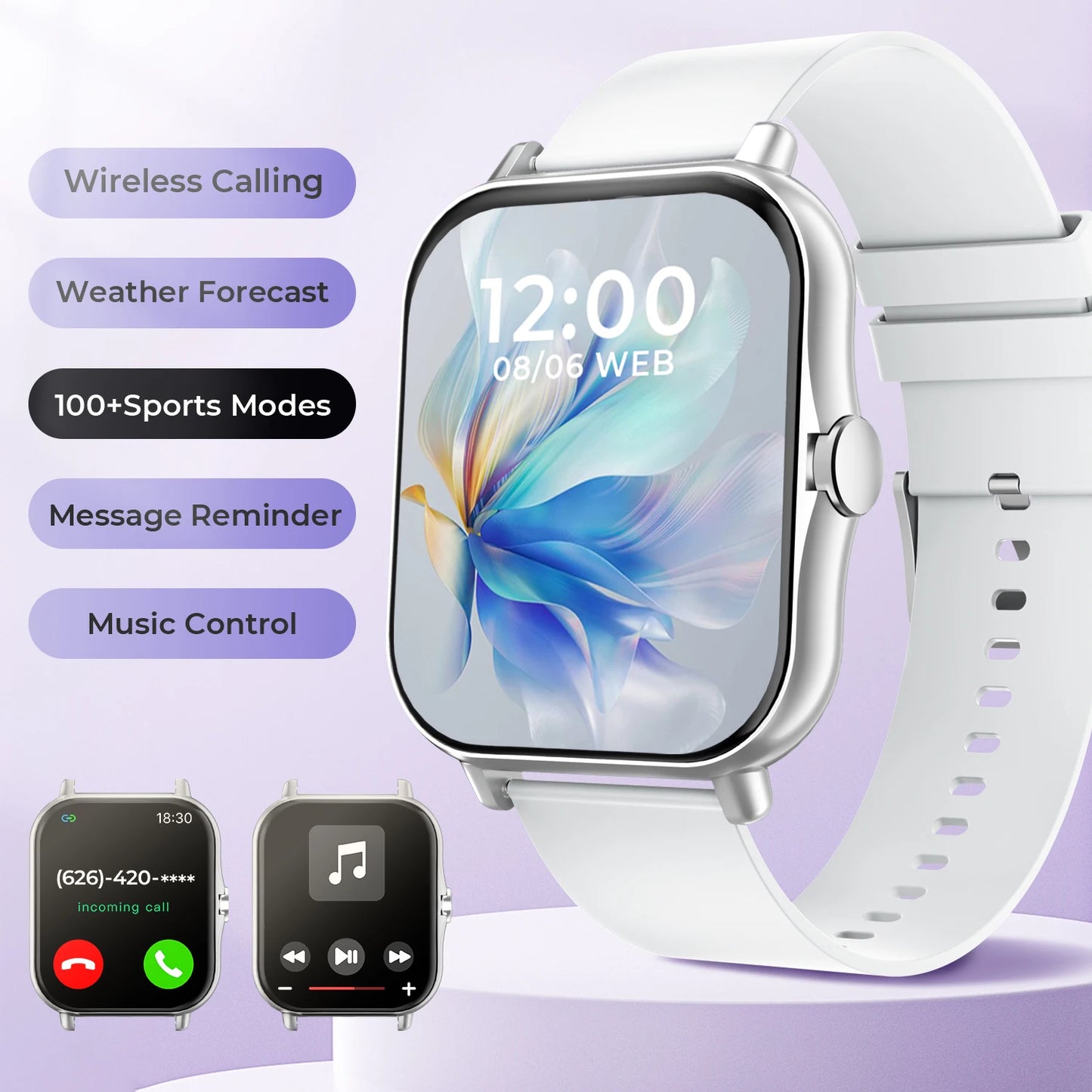 2026 New Smart Watch 1.83 HD Screen Multi-color Watch Strap Bluetooth Call Outdoor Sport Watch For Android/IOS Men Women