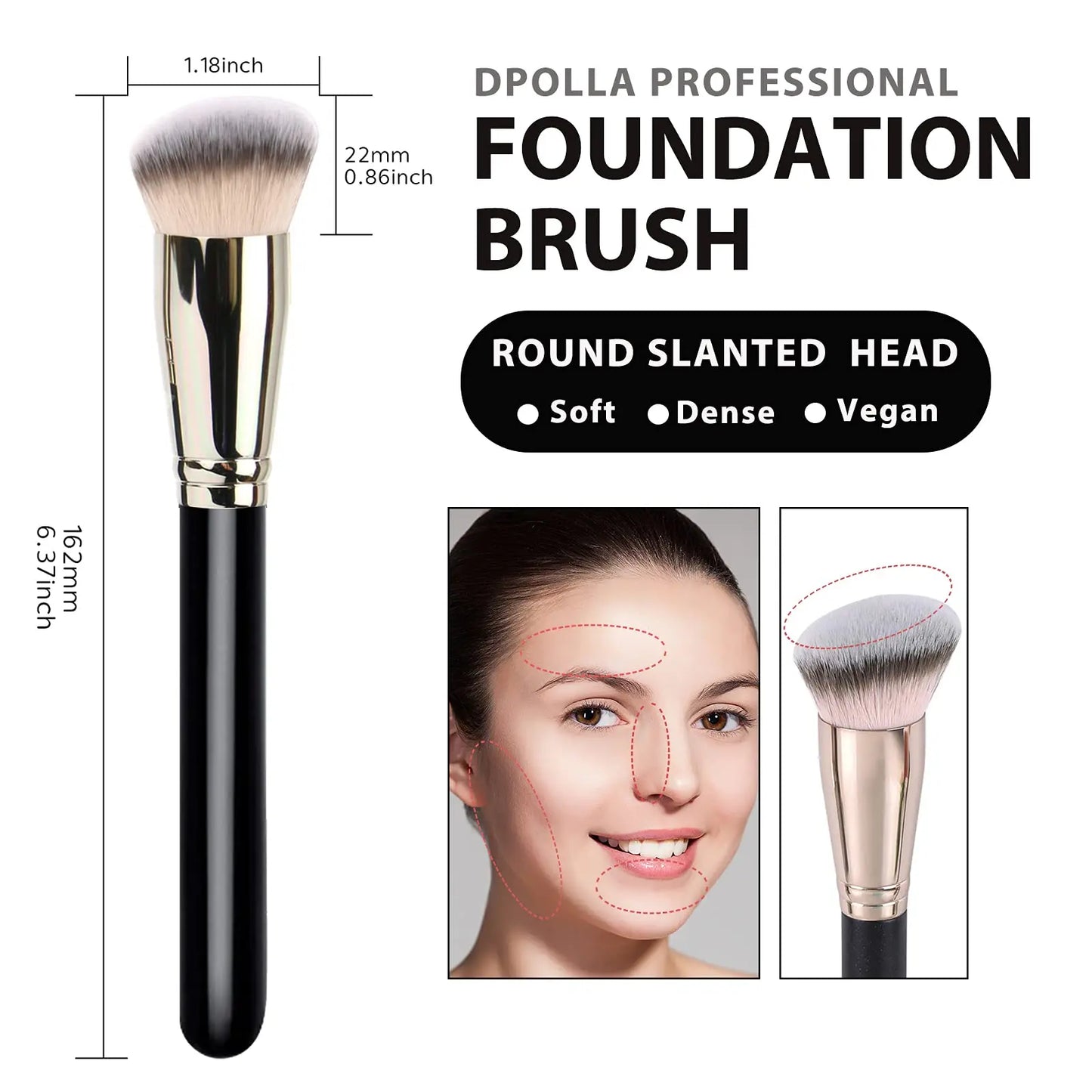 2 PCS Makeup Brush Professional Foundation Brush and Concealer Brush