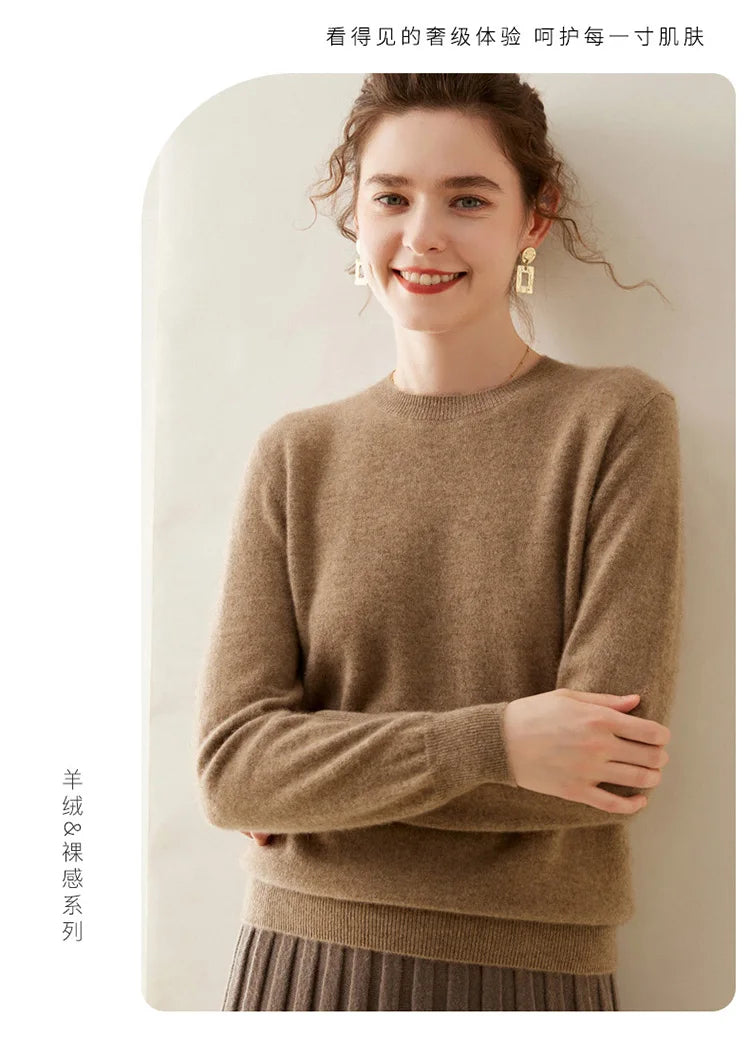 WinvyNee Cashmere Women Sweater Long Sleeve O neck Merino Wool Jumper Solid Knitwear Casual Pullover Tops Jumper Autumn A1054001