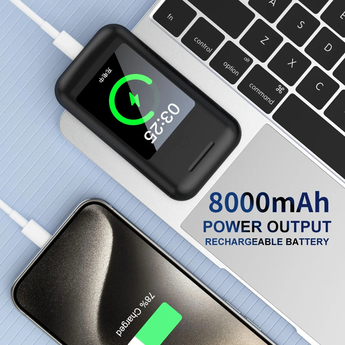 A98 3-in-1 Smart charging bank supports dialing Bluetooth headset 10000mah mobile power supply 2.8screen LCD