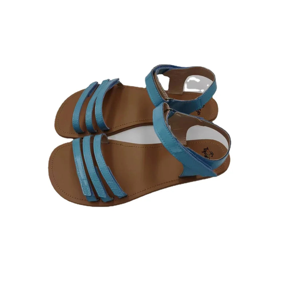 Tipsietoes 2025 Sprinng Barefoot Leather Flat Sandals For Women Shoes With New MInimalist Soft Sole