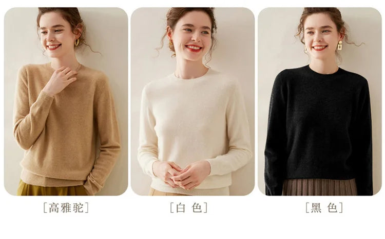 WinvyNee Cashmere Women Sweater Long Sleeve O neck Merino Wool Jumper Solid Knitwear Casual Pullover Tops Jumper Autumn A1054001
